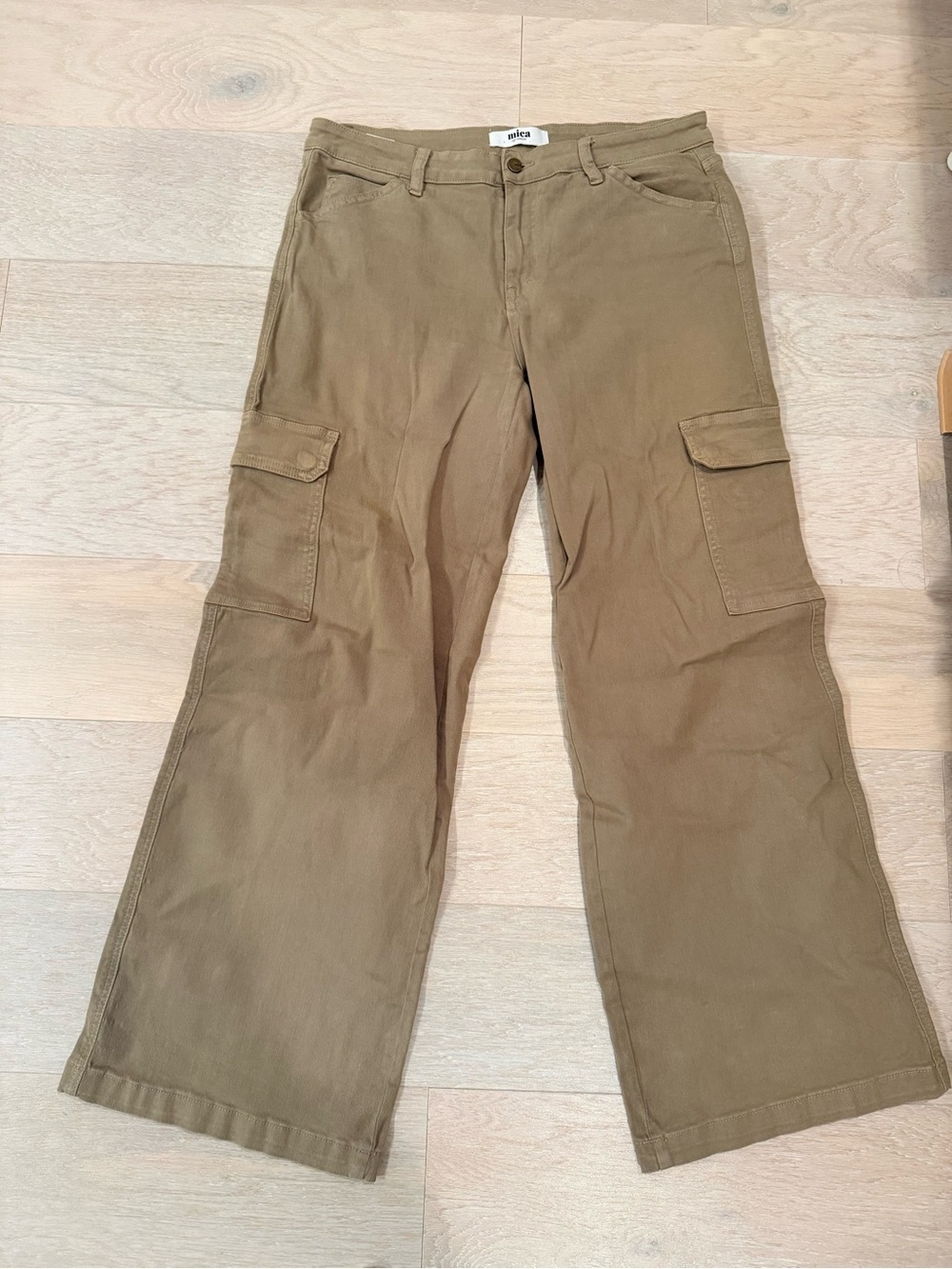 Mica Wide Leg Cargo Pants in Olive Brown